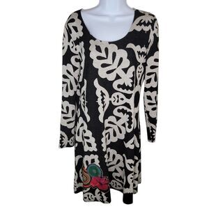Desigual Tati Floral Long Sleeve Veat Dress Size Euro Large Us Medium